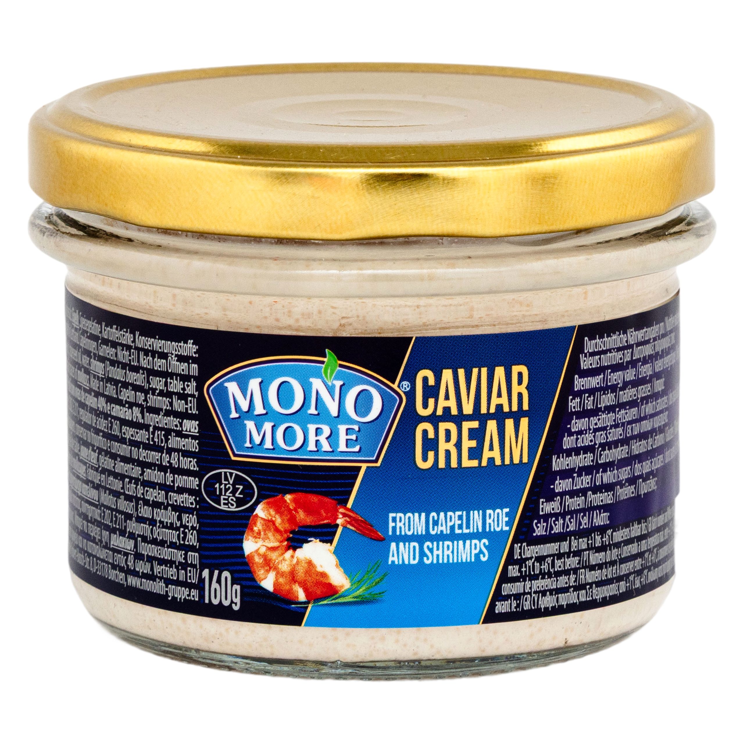 " MONO MORE " Tartinade avec oeufs de capelan 40% et crevettes 8%