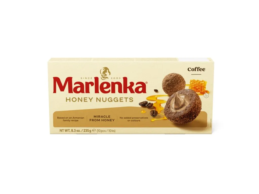 Pâtisserie en forme de boule fourré à la crème, surgelée "Marlenka"